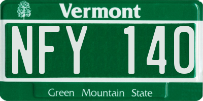 VT license plate NFY140