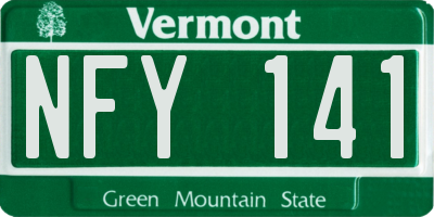 VT license plate NFY141