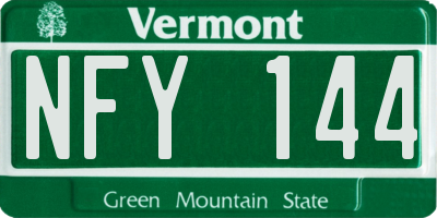 VT license plate NFY144