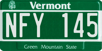 VT license plate NFY145