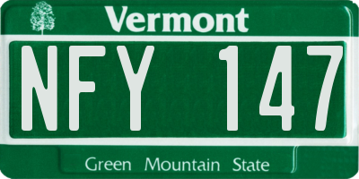 VT license plate NFY147