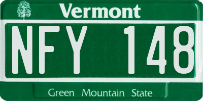 VT license plate NFY148
