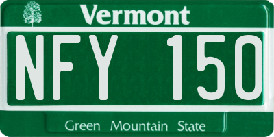 VT license plate NFY150