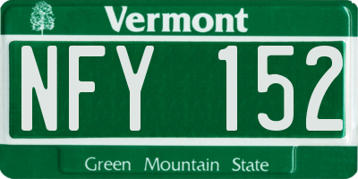 VT license plate NFY152