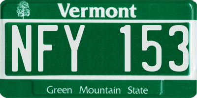 VT license plate NFY153