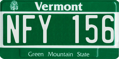 VT license plate NFY156
