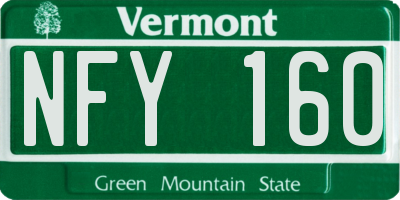 VT license plate NFY160