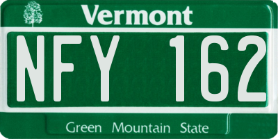VT license plate NFY162