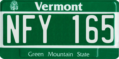VT license plate NFY165