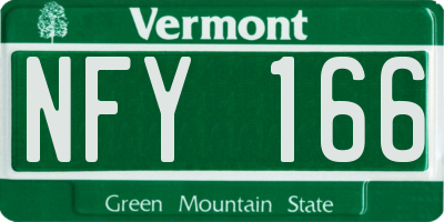 VT license plate NFY166