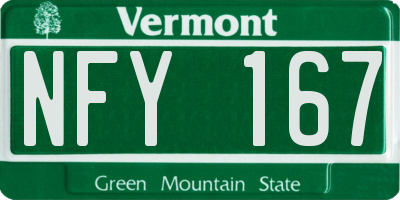 VT license plate NFY167