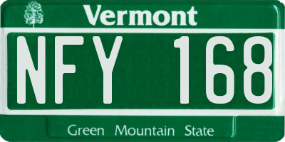 VT license plate NFY168