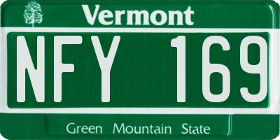 VT license plate NFY169