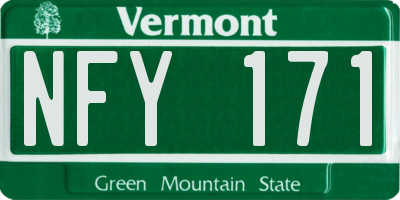 VT license plate NFY171