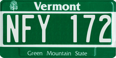 VT license plate NFY172