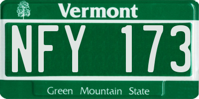 VT license plate NFY173