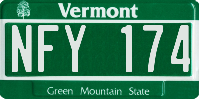 VT license plate NFY174