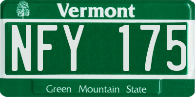 VT license plate NFY175