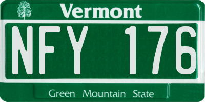 VT license plate NFY176