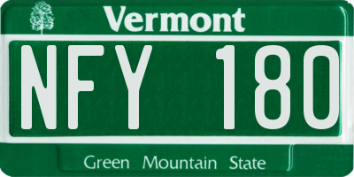 VT license plate NFY180