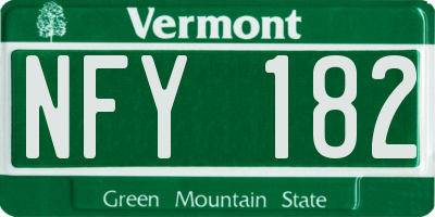 VT license plate NFY182