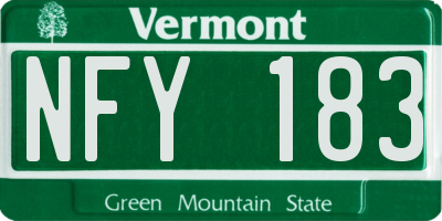 VT license plate NFY183