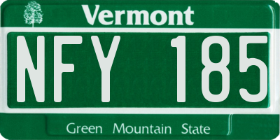 VT license plate NFY185