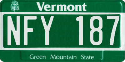 VT license plate NFY187