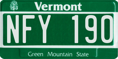 VT license plate NFY190