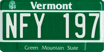 VT license plate NFY197