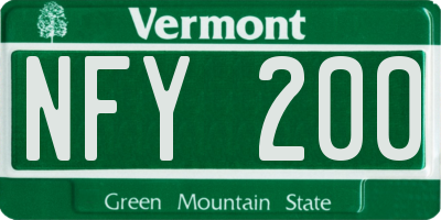 VT license plate NFY200