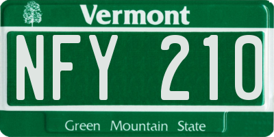 VT license plate NFY210