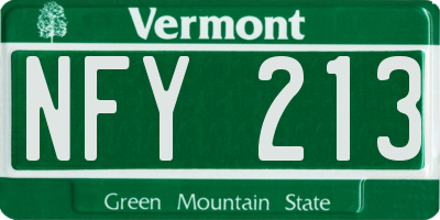 VT license plate NFY213