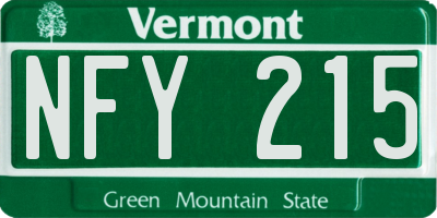 VT license plate NFY215