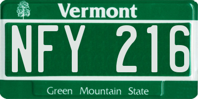 VT license plate NFY216