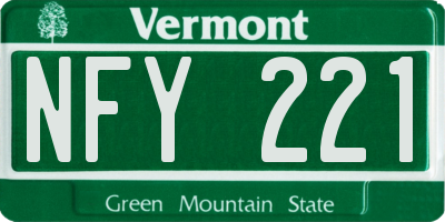 VT license plate NFY221