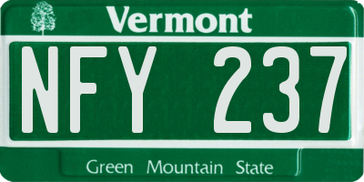 VT license plate NFY237