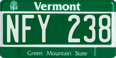 VT license plate NFY238