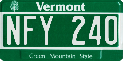 VT license plate NFY240