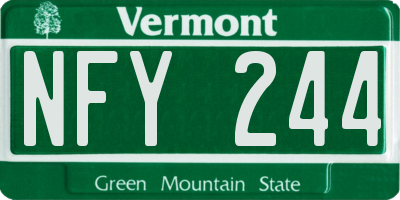 VT license plate NFY244