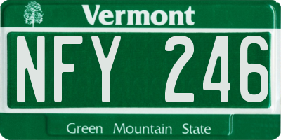 VT license plate NFY246