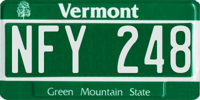 VT license plate NFY248