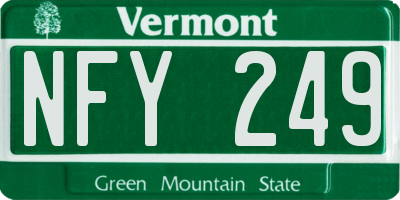 VT license plate NFY249