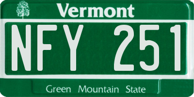 VT license plate NFY251