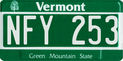 VT license plate NFY253