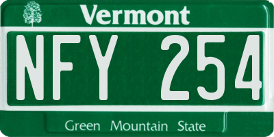 VT license plate NFY254