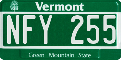 VT license plate NFY255