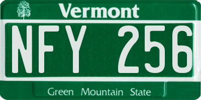 VT license plate NFY256