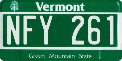 VT license plate NFY261