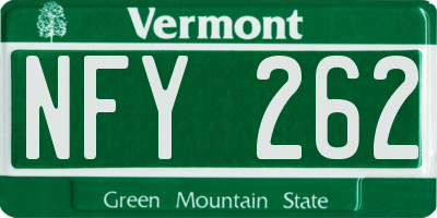 VT license plate NFY262